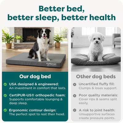 Show full view: FurHaven Deluxe Oxford Orthopedic Indoor/Outdoor Dog & Cat Bed with Removable Cover, Large, Stone Grey slide 8 of 11