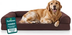 FurHaven Quilted Orthopedic Sofa Cat & Dog Bed with Removable Cover, Coffee, Jumbo