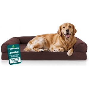 FurHaven Quilted Orthopedic Sofa Cat & Dog Bed with Removable Cover, Coffee, Jumbo
