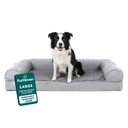 FurHaven Plush & Suede Orthopedic Sofa Cat & Dog Bed, Gray, Large