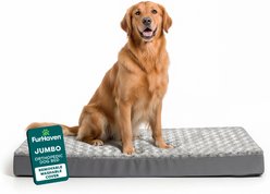 FurHaven NAP Ultra Plush Orthopedic Deluxe Cat & Dog Bed with Removable Cover, Gray, Jumbo