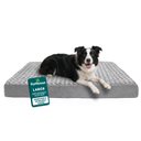 FurHaven NAP Ultra Plush Orthopedic Deluxe Cat & Dog Bed with Removable Cover, Gray, Large