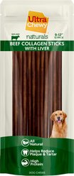Ultra Chewy Naturals Collagen Sticks 9 to 12-in Beef Chew Dog Treats, 5.4-oz pouch, 12 count slide 1 of 5