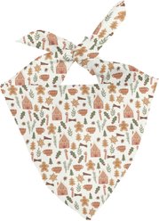 Dog Bandana Co. Gingerbread Tie On Dog Bandana, White, Medium slide 1 of 4