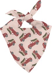 Dog Bandana Co. Classic Holiday Truck Tie On Dog Bandana, Red, Medium