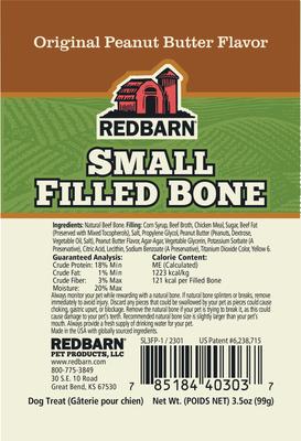 Show full view: Redbarn Small Peanut Butter Filled Bones Dog Treats, 2.5-in chew, 1 count slide 4 of 9