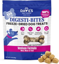 Dave's Pet Food Digesti-Bites Venison & Organ Meat High Protein Adult Freeze-Dried Dog Treats, 3-oz bag