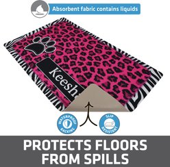 Drymate Leopard Zebra Personalized Dog & Cat Placemat, Pink slide 2 of 6