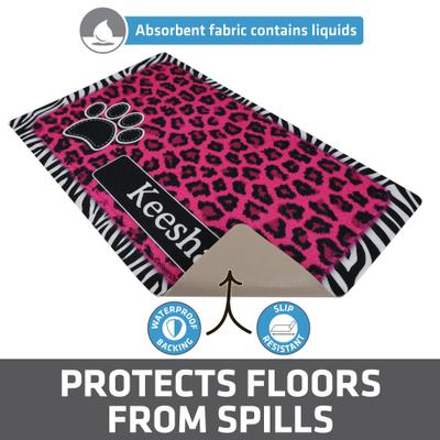 Show full view: Drymate Leopard Zebra Personalized Dog & Cat Placemat, Pink slide 3 of 9