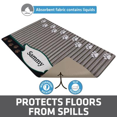 Show full view: Drymate Green Tan Paw Personalized Dog & Cat Placemat, Small slide 2 of 4