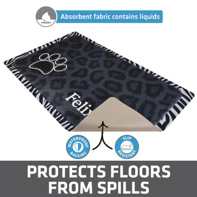 Show full view: Drymate Leopard Zebra Personalized Dog & Cat Placemat, Black slide 3 of 7