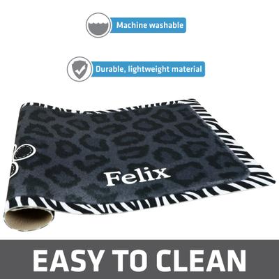 Show full view: Drymate Leopard Zebra Personalized Dog & Cat Placemat, Black slide 4 of 7