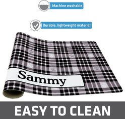 Drymate Black Paw Plaid Personalized Dog & Cat Placemat, Small slide 2 of 4