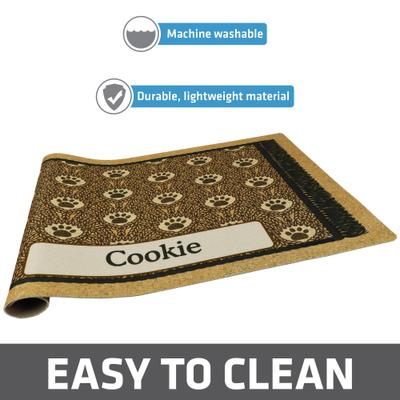 Show full view: Drymate Paw Braid Personalized Dog & Cat Placemat, Brown, Large slide 3 of 5