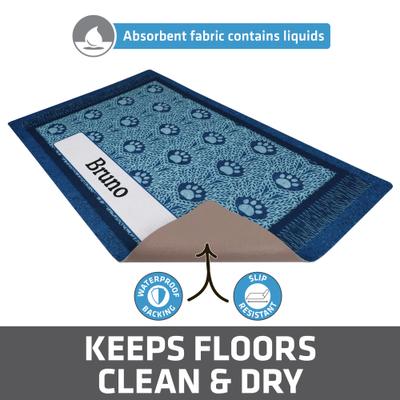 Show full view: Drymate Paw Braid Personalized Dog & Cat Placemat, Blue, Large slide 2 of 5