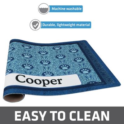 Show full view: Drymate Paw Braid Personalized Dog & Cat Placemat, Blue, Small slide 3 of 5