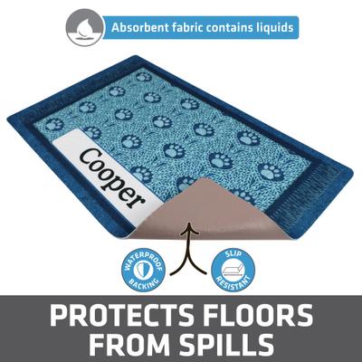 Show full view: Drymate Paw Braid Personalized Dog & Cat Placemat, Blue, Small slide 2 of 5