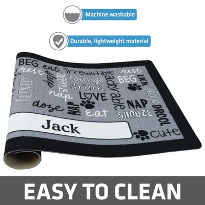 Show full view: Drymate Linen Personalized Dog & Cat Placemat, Black, Small slide 3 of 8