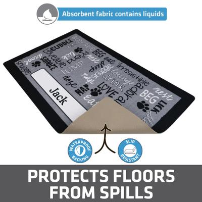 Show full view: Drymate Linen Personalized Dog & Cat Placemat, Black, Small slide 2 of 8