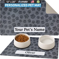 Drymate Paw Dots Personalized Dog & Cat Placemat, Small