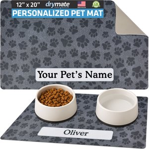 Drymate Paw Dots Personalized Dog & Cat Placemat, Small