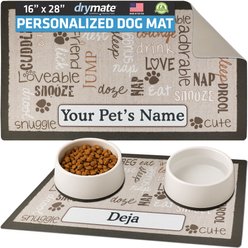 Drymate Linen Personalized Dog & Cat Placemat, Tan, Large