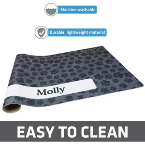 Drymate Paw Dots Personalized Dog & Cat Placemat, Large