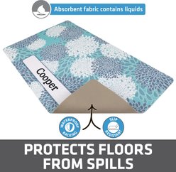 Drymate Indian Summer Personalized Dog & Cat Placemat, Turquoise & White slide 2 of 6