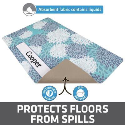 Show full view: Drymate Indian Summer Personalized Dog & Cat Placemat, Turquoise & White slide 2 of 7