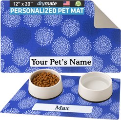 Drymate Good Medicine Personalized Dog & Cat Placemat, Blue