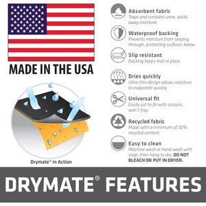 Drymate Dog Playpen Mat, Washable Puppy Training Pee Pad, Charcoal, 60-in x 74-in