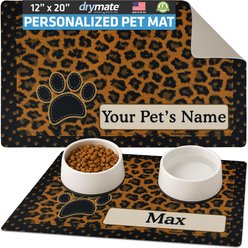Drymate Leopard Personalized Dog & Cat Placemat, Tan
