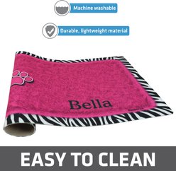 Drymate Zebra Paws Personalized Dog & Cat Placemat, Pink slide 2 of 4