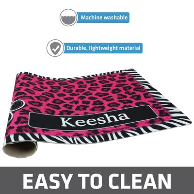 Show full view: Drymate Leopard Zebra Personalized Dog & Cat Placemat, Pink slide 4 of 9