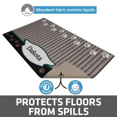 Show full view: Drymate Green Tan Paw Personalized Dog & Cat Placemat, Large slide 2 of 4