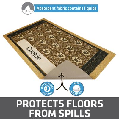 Show full view: Drymate Paw Braid Personalized Dog & Cat Placemat, Brown, Large slide 2 of 5