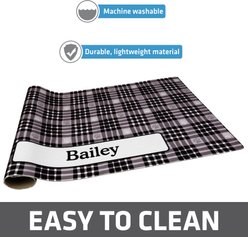Drymate Black Paw Plaid Personalized Dog & Cat Placemat, Large slide 2 of 4