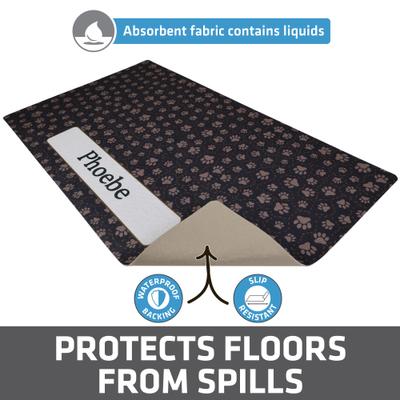 Show full view: Drymate Paw Path Personalized Dog & Cat Placemat, Large slide 2 of 4