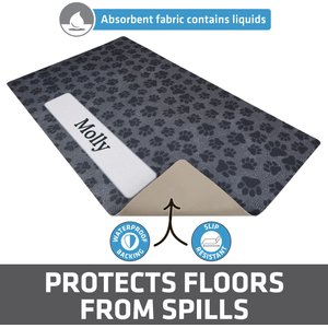 Drymate Paw Dots Personalized Dog & Cat Placemat, Large