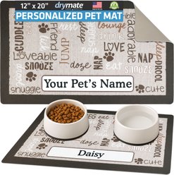 Drymate Linen Personalized Dog & Cat Placemat, Tan, Small