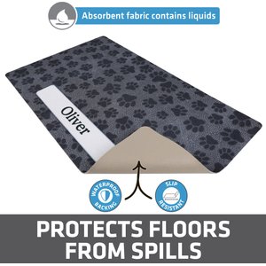 Drymate Paw Dots Personalized Dog & Cat Placemat, Small