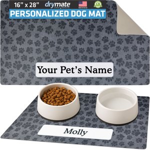 Drymate Paw Dots Personalized Dog & Cat Placemat, Large