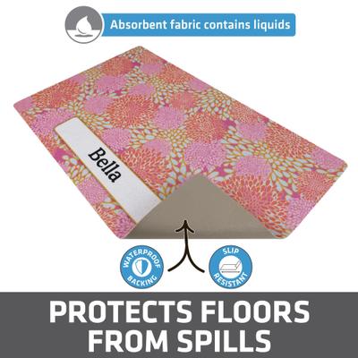 Show full view: Drymate Rejuvenation Pink Flowers Personalized Dog & Cat Placemat slide 2 of 4