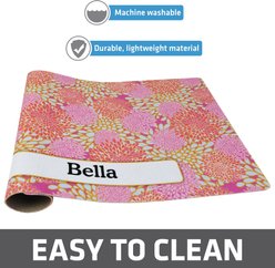 Drymate Rejuvenation Pink Flowers Personalized Dog & Cat Placemat slide 2 of 4