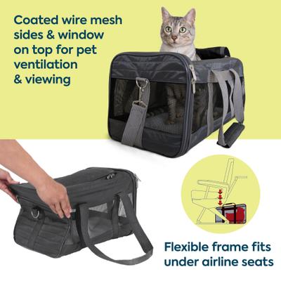 Show full view: Sherpa Original Deluxe Airline-Approved Dog & Cat Carrier Bag, Charcoal, Large slide 2 of 7