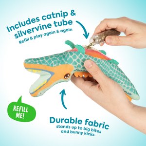 SmartyKat Crazed Croc Refillable Kicker Cat Toy & Catnip Tube