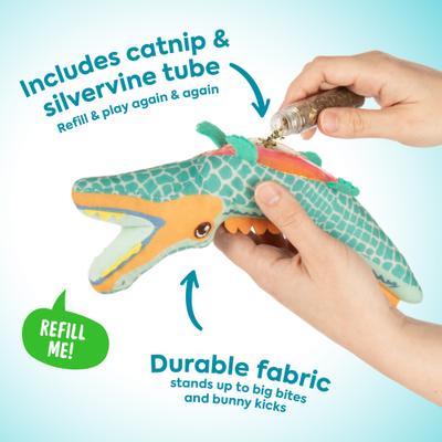 Show full view: SmartyKat Crazed Croc Refillable Kicker Cat Toy & Catnip Tube slide 2 of 9