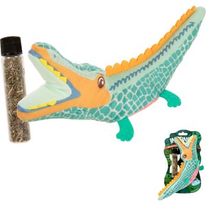 SmartyKat Crazed Croc Refillable Kicker Cat Toy & Catnip Tube