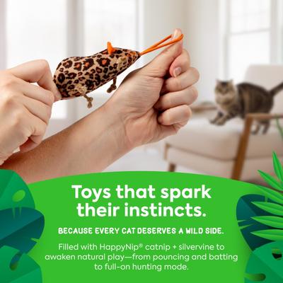 Show full view: SmartyKat Instincts Safari Sneakers HappyNip Silvervine & Catnip Plush Cat Toys & Launcher Cat Toy, 3-pack & 1 count slide 6 of 10