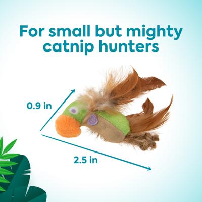 Show full view: SmartyKat Instincts Love Mates Feathery Plush HappyNip Silvervine & Catnip Bird Cat Toys, 2-pack slide 3 of 8